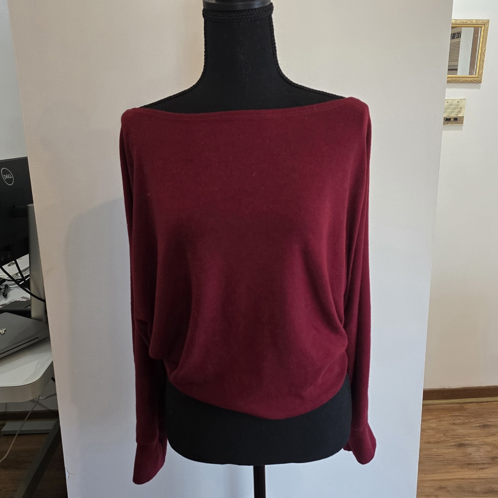 Maroon Wide Neck Sweater